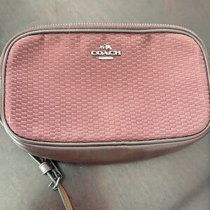 Coach Maroon and Dark Brown Toiletry Bag